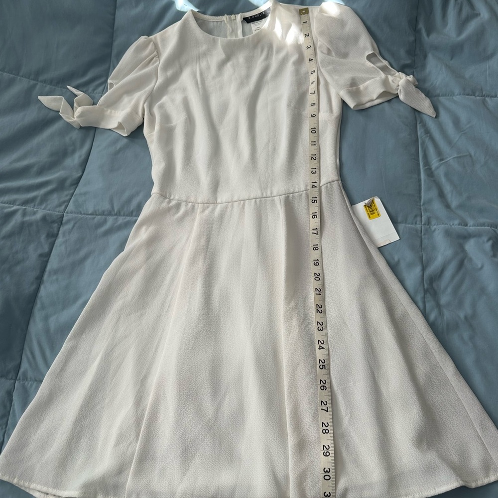 B Darlin White Mini Dress with Bow Sleeves